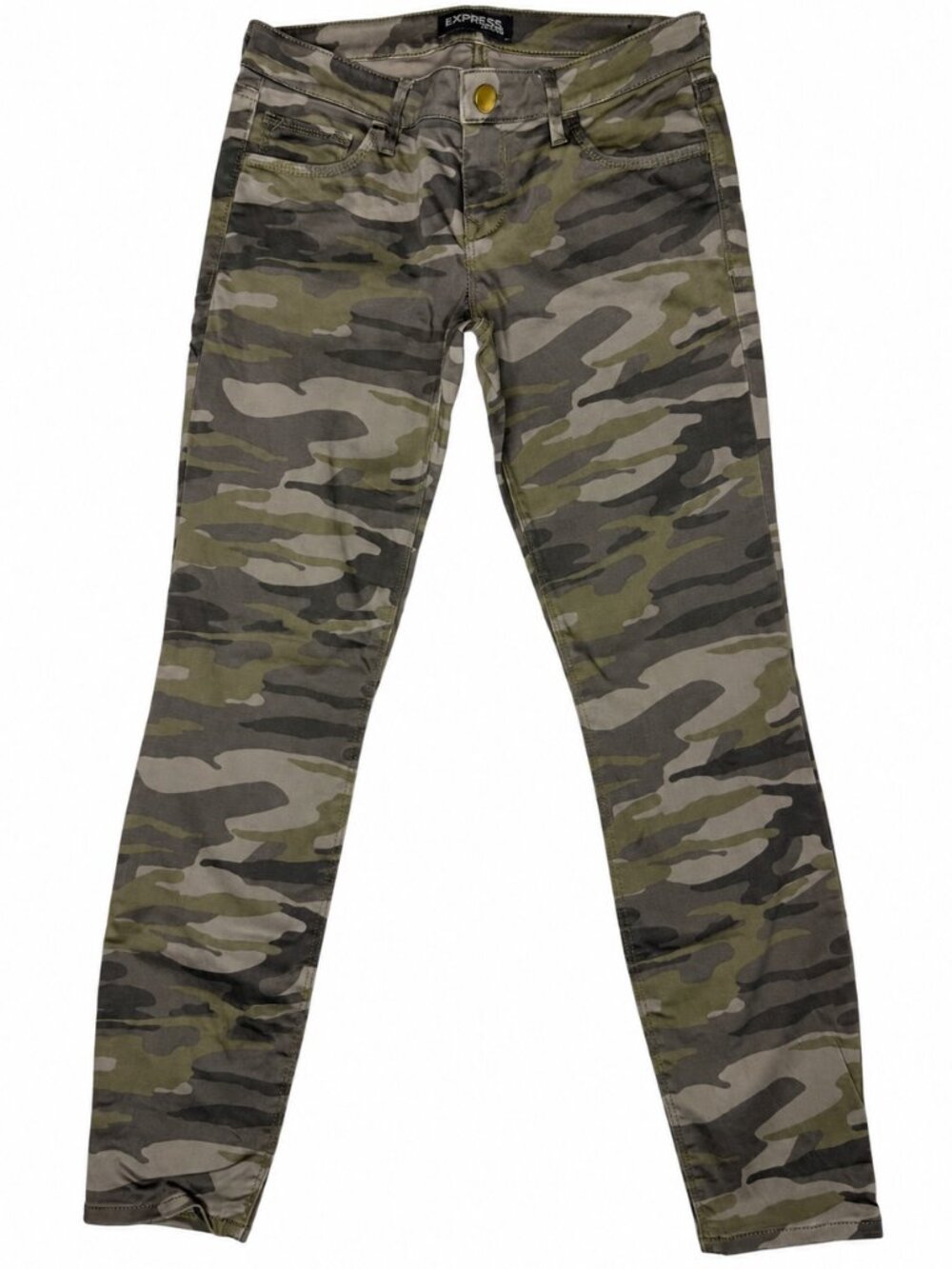 Express Camo Stretch Pants Size 2 Green Camouflage Slim Fit